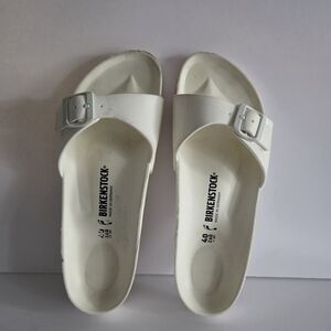 Birkenstock White Slide Rubber  Sandals Sz.40 (9-9,5)women's